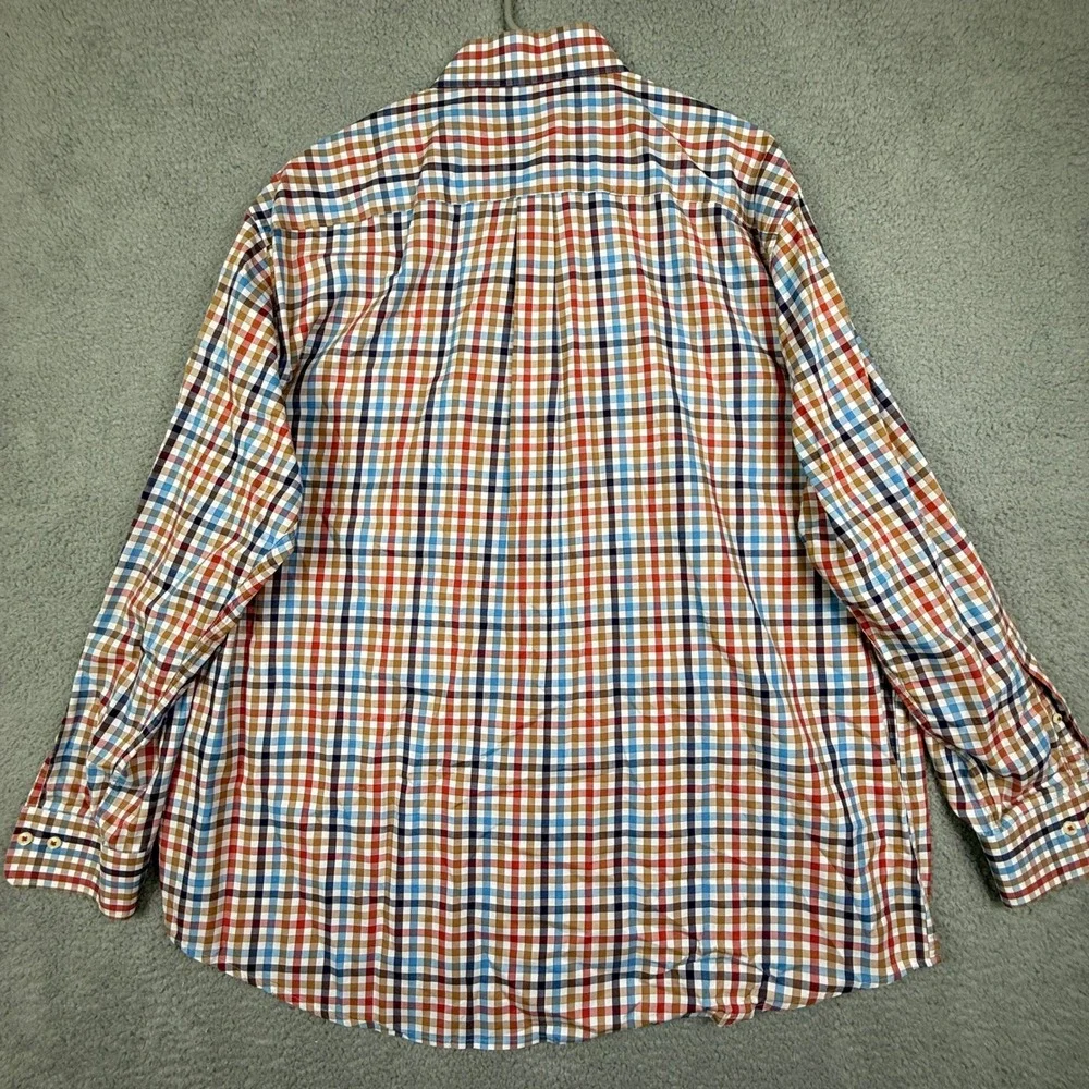 Peter Millar Mens XXLarge Plaid Long Sleeve Button Down‎ Shirt 100% Cotton
